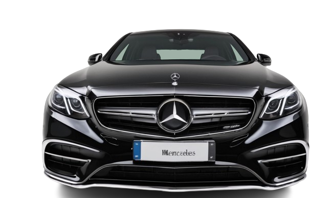 Mercedes classe E avec chauffeur privé de face.