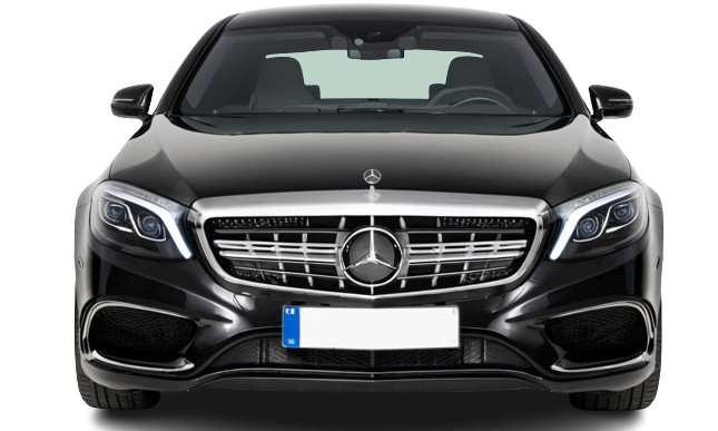 Mercedes classe S avec chauffeur privé de face.